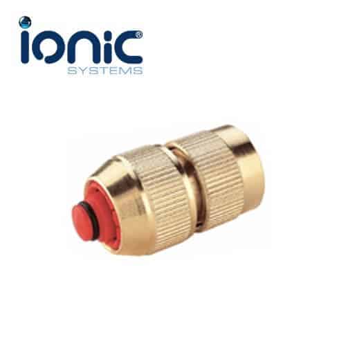 Brass QR female fitting with auto-stop
