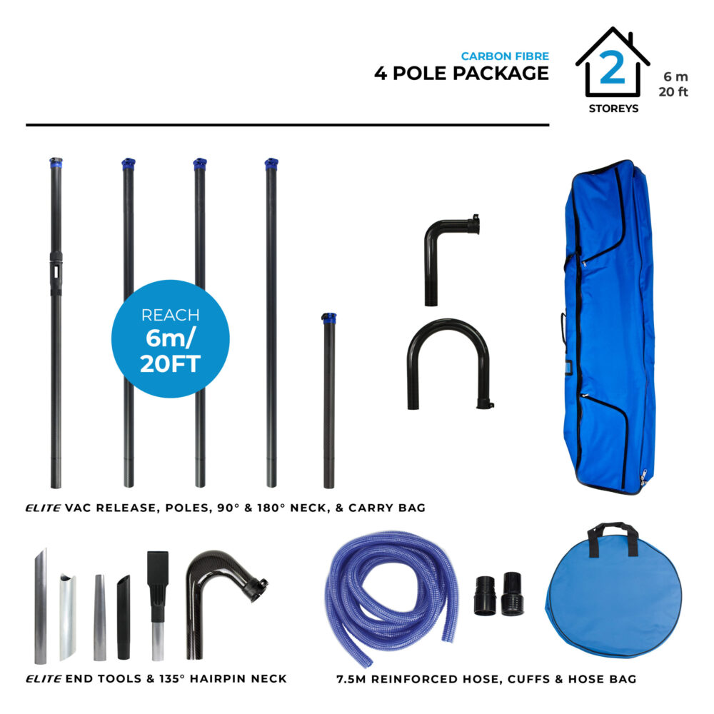 Vortex Elite Carbon Fibre Pole Set (50mm - for use with Mid or Premium Range Vacuums)