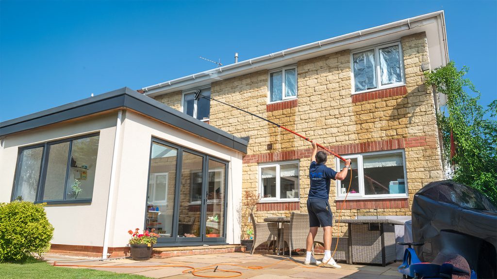 Doble protección, poste alimentado por agua, limpieza de ventanas, alcance y lavado, sistemas iónicos, hidra